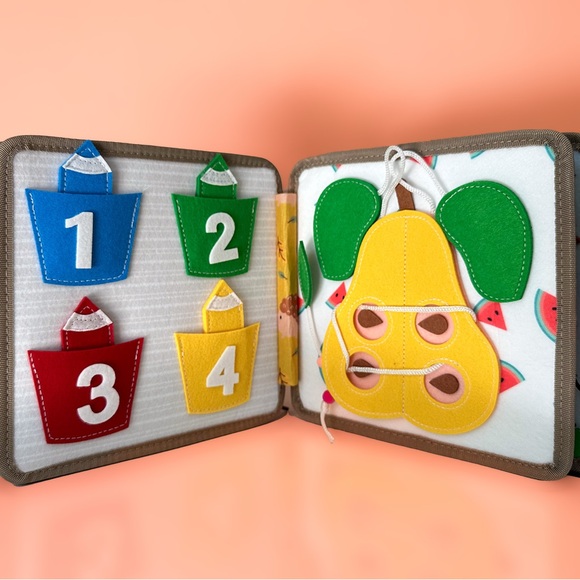 Personalized Felt Deer Quiet Book - Picture 5 of 8